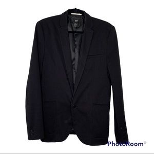 Mens soft jersey button black blazer H&M